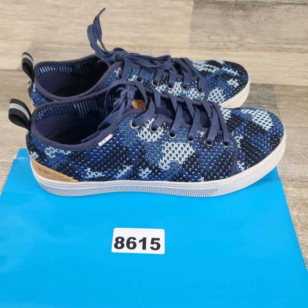 Toms Trvl Lite Low Mens Shoes Sz 8 Navy Flecktarn Camo Round Toe Casual Sneakers